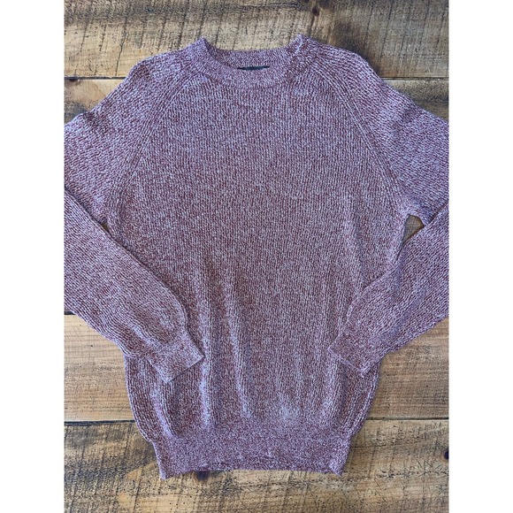 Mens GH Bass‎ Red Burgundy Heathered 100% Cotton Pullover Sweater L - Picture 1 of 6